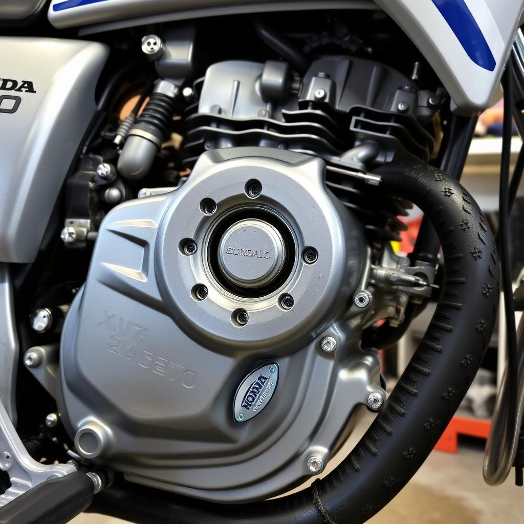 Honda XL70 engine showing cylinder head and points cover